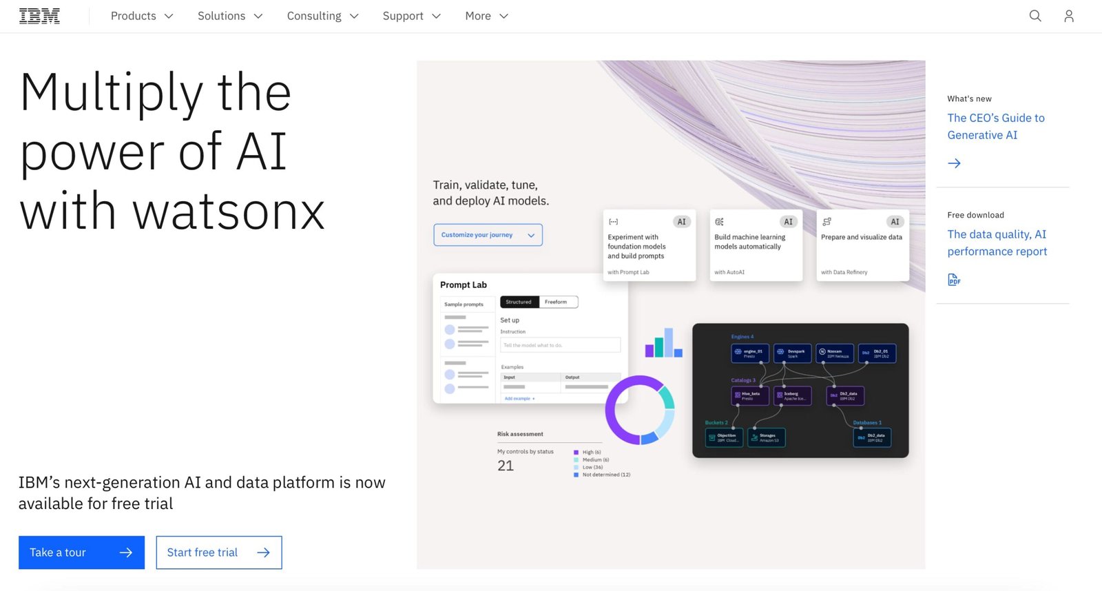 لقطة شاشة لصفحة IBM الرئيسية