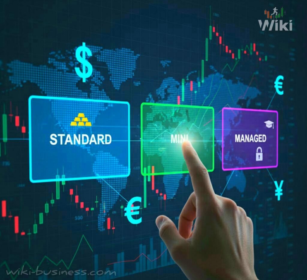 كيفية اختيار حساب الفوركس المناسب؟ اكتشف أنواع الحسابات (قياسي، مصغر، مُدار) ومزاياها وعيوبها. دليلك لبدء تداول ناجح ومستنير.