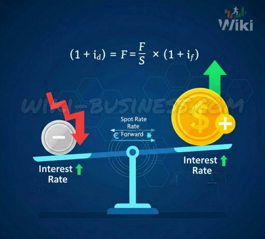 اكتشف مفهوم تكافؤ أسعار الفائدة (IRP) بنوعيه المغطى وغير المغطى. تعلم كيف تحسب سعر الصرف الآجل وتستخدمه في التحوط والمراجحة لتداول الفوركس بذكاء.